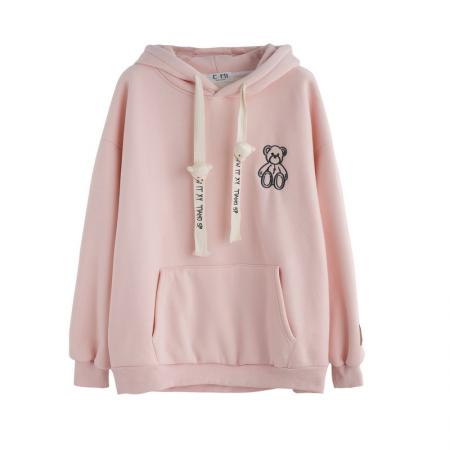 FA56199# 首发华棉复合连帽卫衣女春秋薄款潮外套大码女装 服裝批發女裝批發服飾貨源