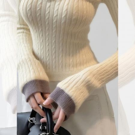 FA56205# 北极绒洗水天猫抖音品质针织假两件毛衣打底女 服裝批發女裝批發服飾貨源