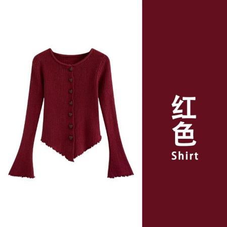 FA56206# 安迪绒洗水天猫抖音品质爱心纽扣针织开衫女潮 服裝批發女裝批發服飾貨源