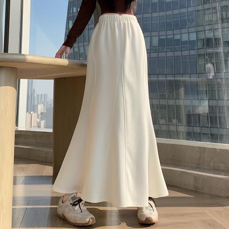 FA56253# 春夏新款高腰显瘦a字包臀裙垂感休闲中长大摆裙女 服裝批發女裝批發服飾貨源