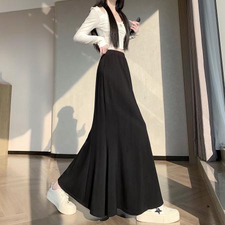 FA56253# 春夏新款高腰显瘦a字包臀裙垂感休闲中长大摆裙女 服裝批發女裝批發服飾貨源