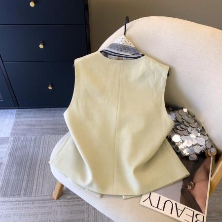 FA56260# 上高级配丝巾西装马甲外套女春季时尚洋气别致无袖上衣 服裝批發女裝批發服飾貨源