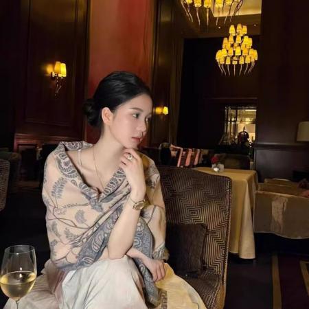 YF6909# 图片色秋冬波西米亚风提花刺绣腰果花图腾仿羊绒柔顺披肩空调房外搭