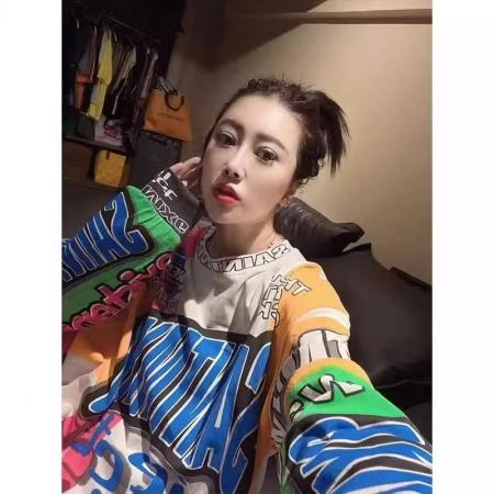 YF6908－图片色时尚大码字母个性涂鸦圆领长袖胖MM显瘦街头哈伦风上衣潮T