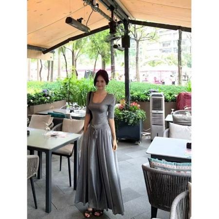 YF6993# (2色入内）2026春装新款简约圆领短袖弹力T恤搭松紧腰绑绳阔腿休闲两件套装