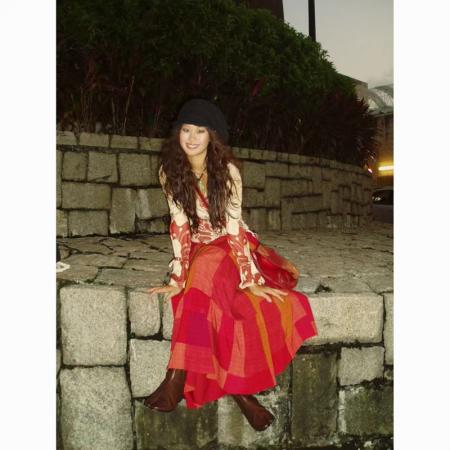 YF7031# 图片色优雅时尚渐变红色A字拼接格纹感松紧腰复古宽松显瘦长裙