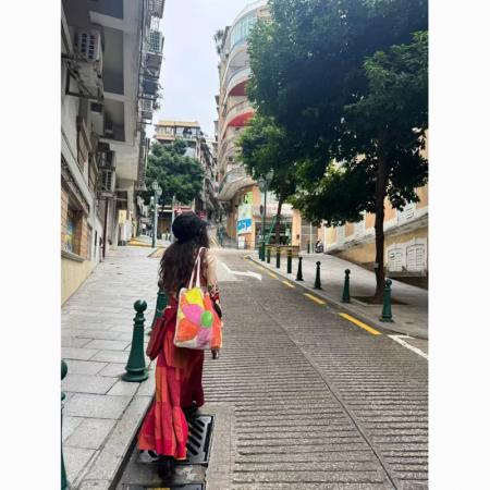 YF7031# 图片色优雅时尚渐变红色A字拼接格纹感松紧腰复古宽松显瘦长裙