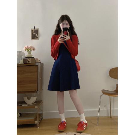 FA56334#大码女装胖mm新款牛仔背心收腰连衣裙+长袖披肩 服裝批發女裝批發服飾貨源