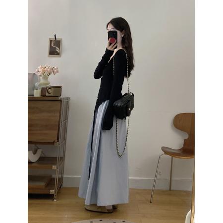 FA56338#大码女装胖mm新款不规则开衫+高级感显瘦背心裙两件套 服裝批發女裝批發服飾貨源