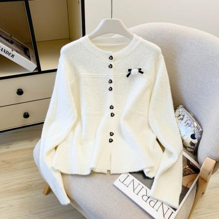 FA56393# 春季新款法式氛围穿搭红色小香风毛衣女软糯开衫外套高级感 服裝批發女裝批發服飾貨源