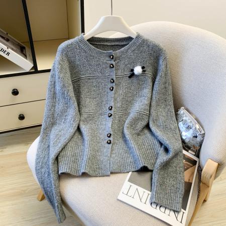 FA56393# 春季新款法式氛围穿搭红色小香风毛衣女软糯开衫外套高级感 服裝批發女裝批發服飾貨源