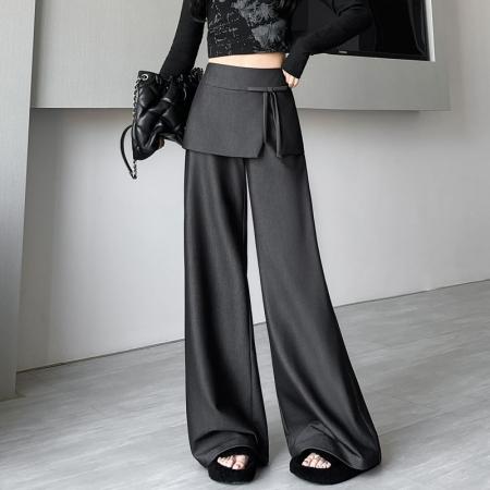 FA56400# 架两件套高腰喇叭裤春夏休闲韩版屁帘显瘦垂感高腰长裤子女 服裝批發女裝批發服飾貨源