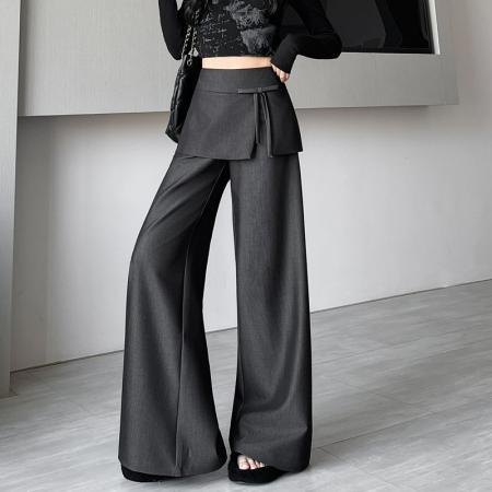 FA56400# 架两件套高腰喇叭裤春夏休闲韩版屁帘显瘦垂感高腰长裤子女 服裝批發女裝批發服飾貨源