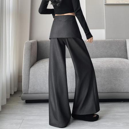 FA56400# 架两件套高腰喇叭裤春夏休闲韩版屁帘显瘦垂感高腰长裤子女 服裝批發女裝批發服飾貨源