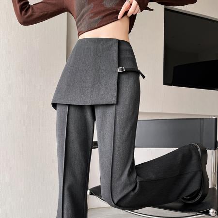 FA56401# 春夏季高腰喇叭裤春休闲韩版屁帘显瘦垂感高腰长裤子女 服裝批發女裝批發服飾貨源