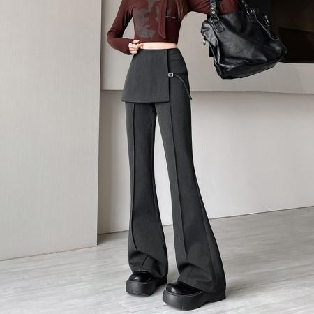 FA56401# 春夏季高腰喇叭裤春休闲韩版屁帘显瘦垂感高腰长裤子女 服裝批發女裝批發服飾貨源