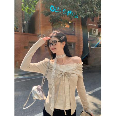 FA56429# 蕾丝花边假两件上衣女 服裝批發女裝批發服飾貨源