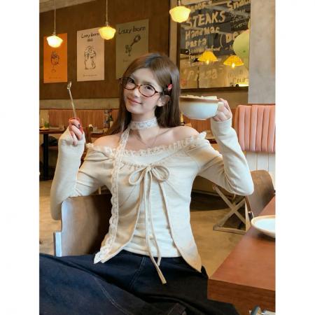 FA56429# 蕾丝花边假两件上衣女 服裝批發女裝批發服飾貨源