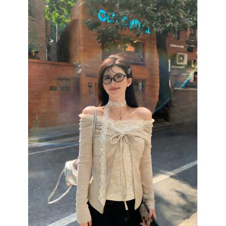 FA56429# 蕾丝花边假两件上衣女 服裝批發女裝批發服飾貨源