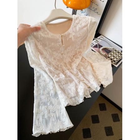 FA56432# 法式提花刺绣衬衫女春季高级感洋气减龄气质上衣 服裝批發女裝批發服飾貨源