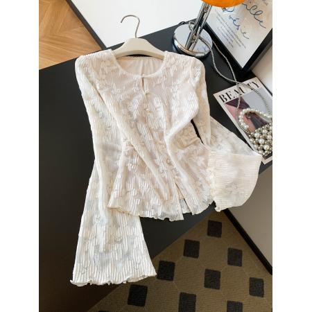 FA56432# 法式提花刺绣衬衫女春季高级感洋气减龄气质上衣 服裝批發女裝批發服飾貨源