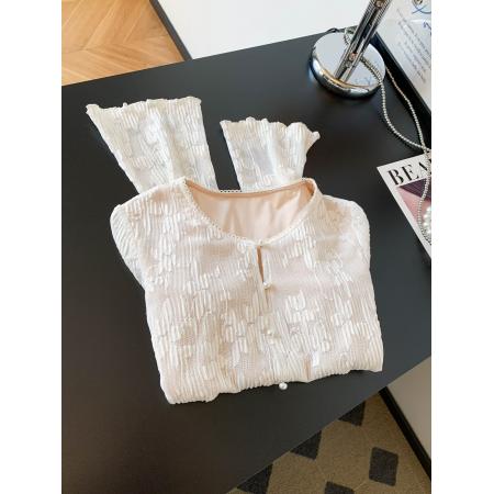 FA56432# 法式提花刺绣衬衫女春季高级感洋气减龄气质上衣 服裝批發女裝批發服飾貨源