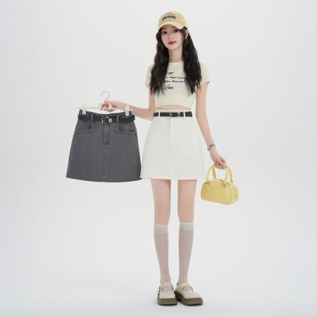 FA56437# 韩版高级感休闲水洗工装牛仔裙包臀半身裙女春夏百搭a字短裙 服裝批發女裝批發服飾貨源