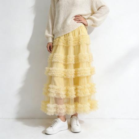 FA56473# 网纱半身裙女春季新款甜美拼接仙女裙大摆蓬蓬蛋糕裙子 服裝批發女裝批發服飾貨源