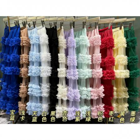 FA56473# 网纱半身裙女春季新款甜美拼接仙女裙大摆蓬蓬蛋糕裙子 服裝批發女裝批發服飾貨源