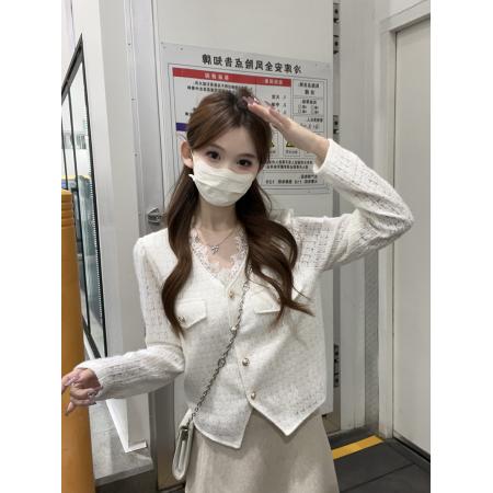 FA56475# 春装新款胖mm大码女时尚纯欲风蕾丝边方格气质针织衫 服裝批發女裝批發服飾貨源