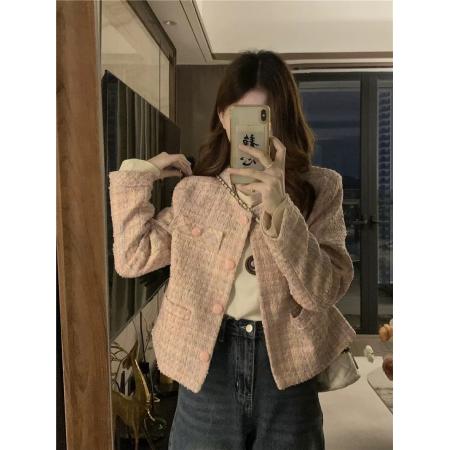 FA56485# 小香风女士粗花呢短外套春秋季新款高级感气质小个子上衣 服裝批發女裝批發服飾貨源
