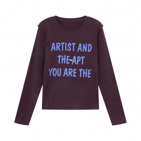 FA56500# 大码微胖纯棉减龄长袖T恤女装秋季百搭打底衫胖MM显瘦设计感上衣 服裝批發女裝批發服飾貨源