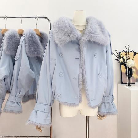 FA56536# 暖芯绒感定染重工短外套 服裝批發女裝批發服飾貨源