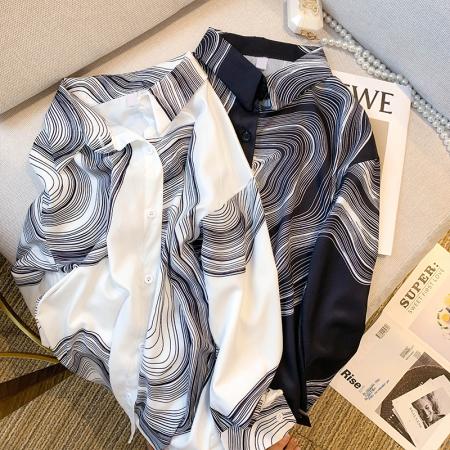 FA56553# 大货春装新款韩版个性设计感小众衬衣个性宽松衬衫女 服裝批發女裝批發服飾貨源