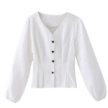 FA56559# 洋气秋季女装V领休闲宽松雪纺衫上衣开衫衬衫女打底衫衬衣 服裝批發女裝批發服飾貨源