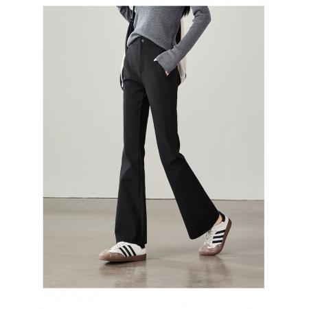 FA56563# 轻户外休闲感弹力松紧腰微喇叭裤女春新款休闲长裤女裤 服裝批發女裝批發服飾貨源