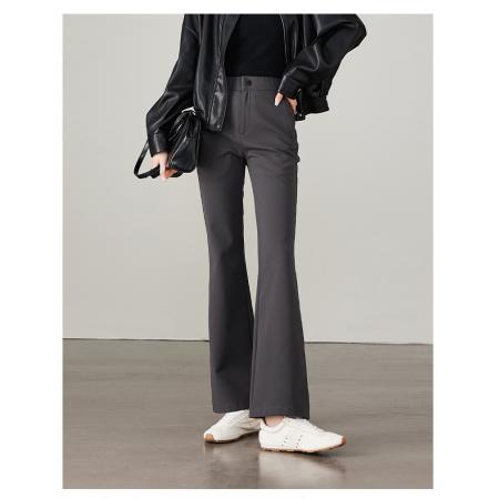 FA56563# 轻户外休闲感弹力松紧腰微喇叭裤女春新款休闲长裤女裤 服裝批發女裝批發服飾貨源