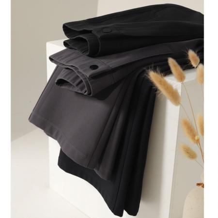 FA56563# 轻户外休闲感弹力松紧腰微喇叭裤女春新款休闲长裤女裤 服裝批發女裝批發服飾貨源