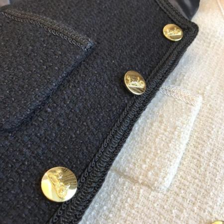 FA56565# 法式百搭长袖高级小香风外套小个子短款修身温柔风单排扣黑色外套 服裝批發女裝批發服飾貨源