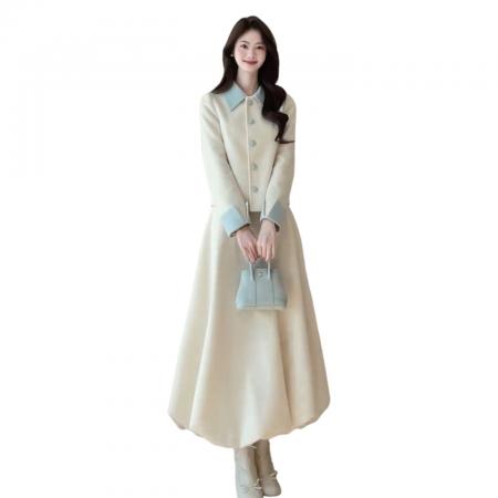 FA56576# 富家千金感穿搭气质连衣裙子女秋冬季新款法式小香风套装长裙 服裝批發女裝批發服飾貨源