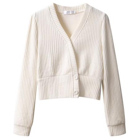 FA56586# 大码交叉v领打底衫春秋季胖mm显瘦收腰洋气内搭短款上衣 服裝批發女裝批發服飾貨源