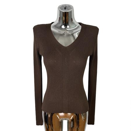 FA56603# 韩国东大门新款性感显胸大纯欲风女人味V领紧身打底针织衫上衣女 服裝批發女裝批發服飾貨源