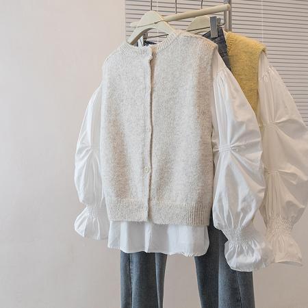 FA56607# 大码女装新款韩版胖MM高级感潮流衬衫设计感甜美显瘦修身马甲 服裝批發女裝批發服飾貨源