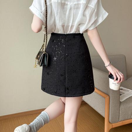 FA56609# 闪闪亮片半身短裙女春夏款高腰a字包臀裙 服裝批發女裝批發服飾貨源