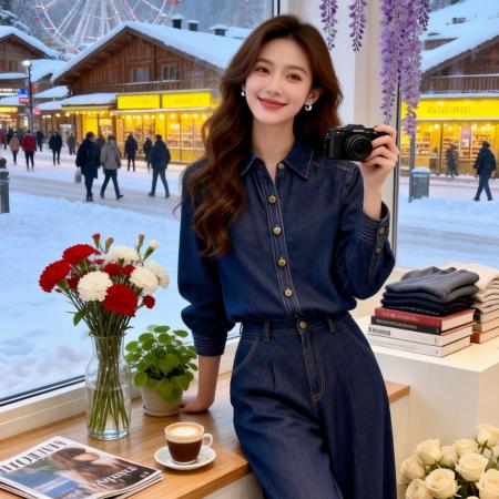 FA56649# 韩版春秋新款设计感宽松时尚百搭多线装饰宽袖口内搭叠穿牛仔上衣  服裝批發女裝批發服飾貨源