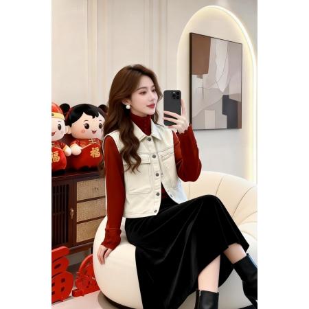 FA56652# 设计感工装马甲春季新款休闲宽松百搭坎肩上衣  服裝批發女裝批發服飾貨源