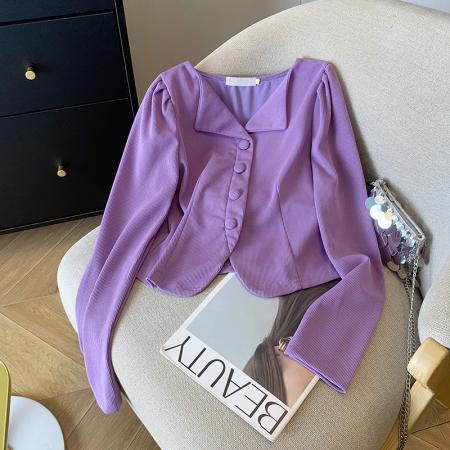 FA56741# 春装新款韩版设计感小众T恤洋气小衫短外套上衣女  服裝批發女裝批發服飾貨源