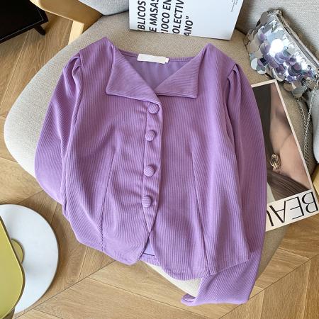 FA56741# 春装新款韩版设计感小众T恤洋气小衫短外套上衣女  服裝批發女裝批發服飾貨源