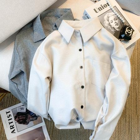 FA56745# 春装新款韩版ins宽松慵懒风衬衣气质上衣衬衫女  服裝批發女裝批發服飾貨源