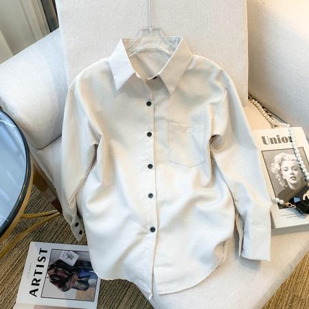 FA56745# 春装新款韩版ins宽松慵懒风衬衣气质上衣衬衫女  服裝批發女裝批發服飾貨源